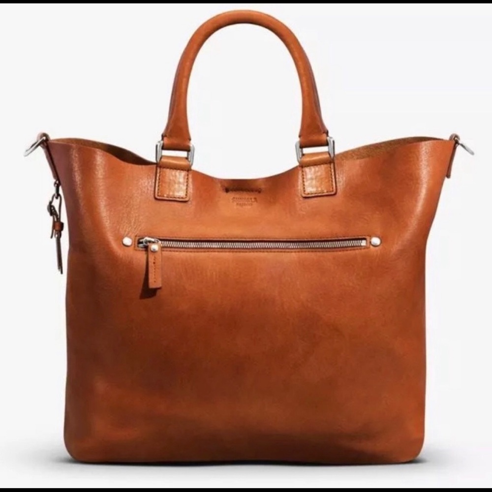 Shinola Medium Classic Signature Bourbon Tote EUC